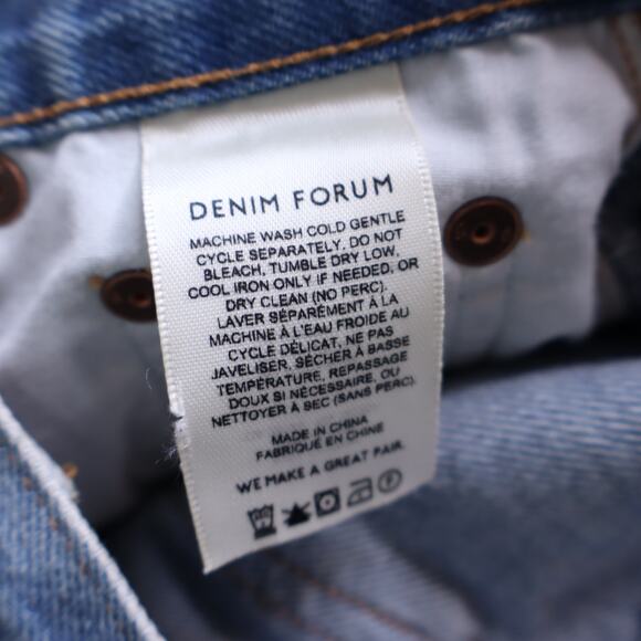 DENIM FORUM The Farrah Hi-Rise Cargo Jean 7 Yrs Bleu Taboo Wide Leg Women's 24 - Picture 11 of 16